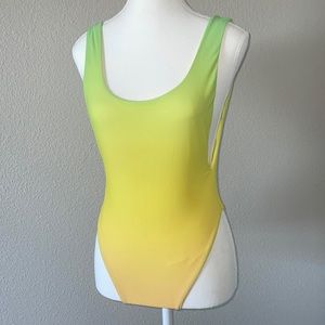 Yellow ombré one-piece bathing suit S-size